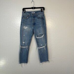 GRLFRND Karolina High-Rise Skinny Jean Distressed Womens Size 26 Blue